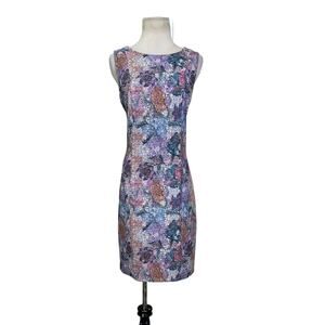 H&M colorful floral sleeveless sheath mini dress size 12